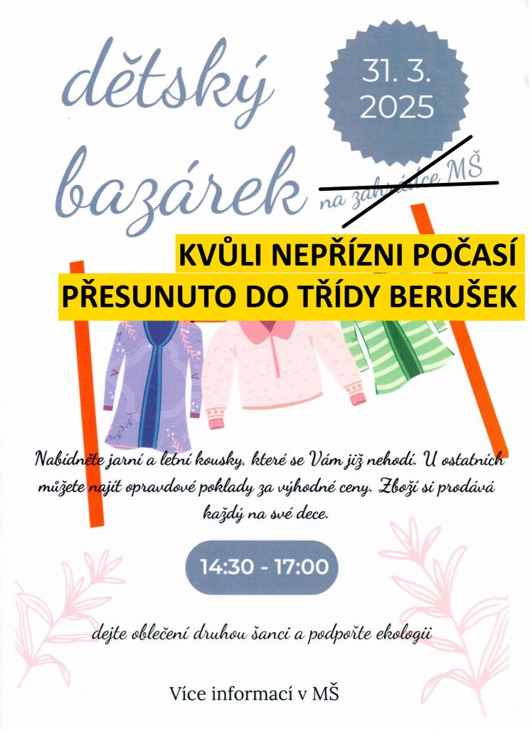 Bazárek v MŠ - změna 