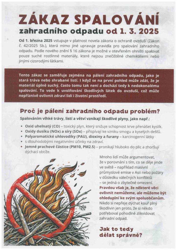 Zákaz spalování zahradního odpadu 