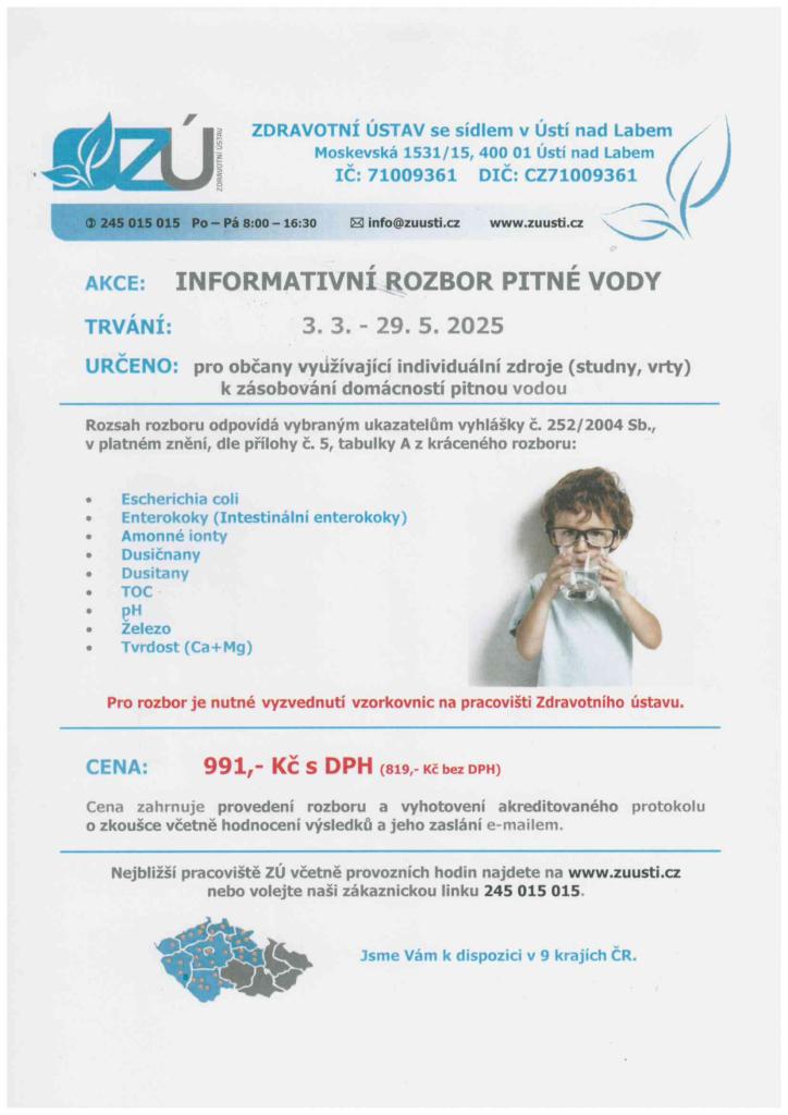 Informativní rozbor pitné vody