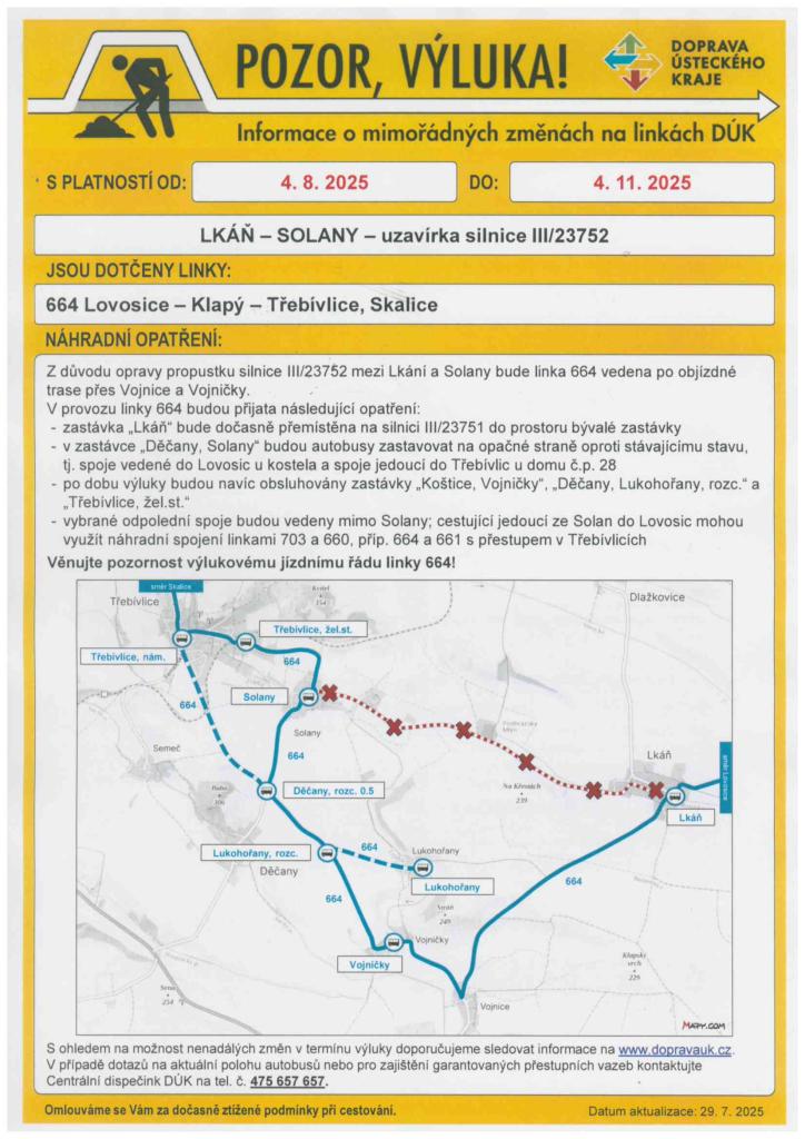 Výluka Lkáň - Solany