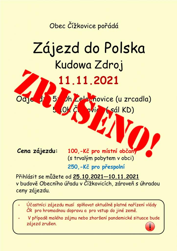 Zájezd do Polska - Zrušeno 