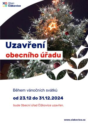 Uzavření OÚ 23.12.2024 - 1.12025