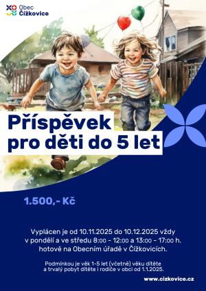 Příspěvky na děti do 5ti let